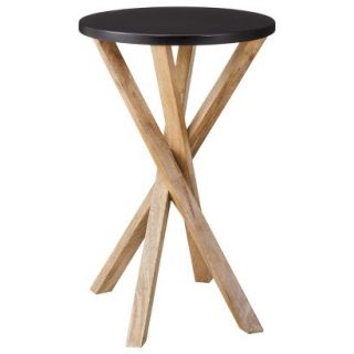 Accent Table Threshold Round Cross legged Wooden Accent Table   Black and