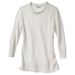 Merona Womens Textured 3/4 Sleeve Sweater   Cream   M