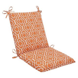 Outdoor Square Edge Chair Cushion   Orange/White Starlet