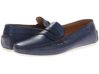 Santoni Tanton Mens Slip on Shoes (Blue)