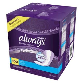 Always Xtra Protection Daily Liners, Regular, 100 count