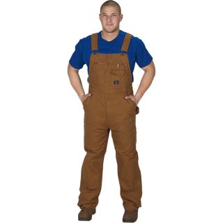 Key Unlined Duck Bib Overall   Saddle, 38 Inch Waist x 34 Inch Inseam, Model