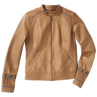 Mossimo Supply Co. Juniors Faux Leather Bomber Jacket  Caramel S