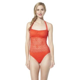Mossimo Womens Crochet Mix and Match 1 Piece Swimsuit  Tangelo XS
