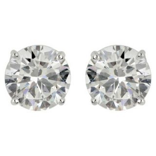Sterling Silver Cubic Zirconia Round Stud Earring   Blue