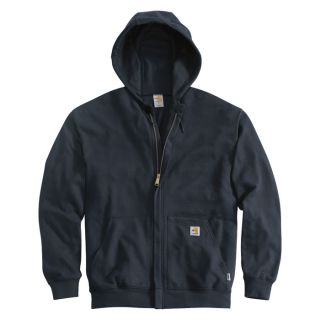 Carhartt Flame Resistant Hooded Zip Front Sweatshirt   Navy, 5XL, Big Style,