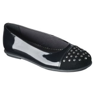 Girls Rachel Shoes Ava Patent Studded Flat   Black 3