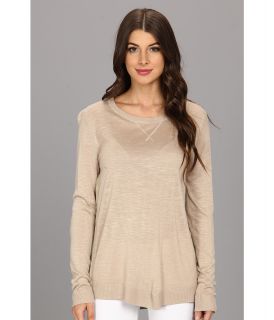 Calvin Klein Pullover Viscose Blend w/ Linen Sweater Womens Sweater (Khaki)