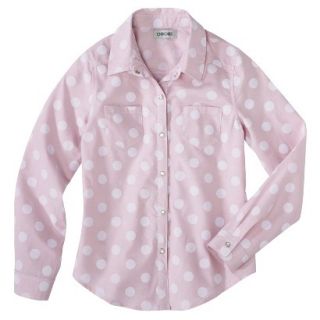 Cherokee Girls Button Down Shirt   Porcelain Pink L