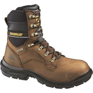 CAT Generator 8 Inch Waterproof Steel Toe Work Boot   Dark Brown, Size 7, Model