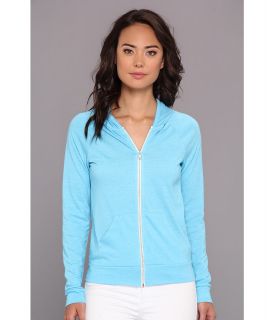 Alternative Apparel Relay Raglan Hoodie Womens Sweatshirt (Blue)