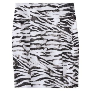 AMBAR Womens Stretch Twill Skirt   Zebra Print 2