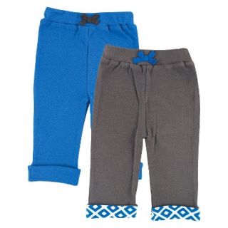 Yoga Sprout Newborn Boys 2 Pack Yoga Pants   Grey/Blue 0 3 M