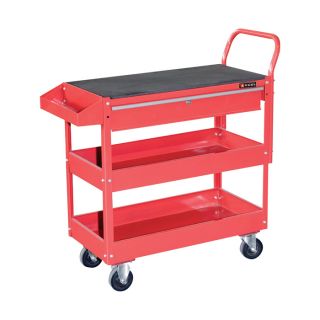 Excel Rolling Tool Cart with Locking Drawer   300 Lb. Capacity, Model TC301C RED
