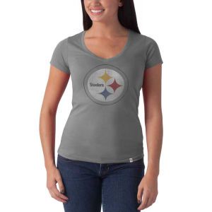 Pittsburgh Steelers 47 Brand NFL Womens Flanker V Neck T Shirt
