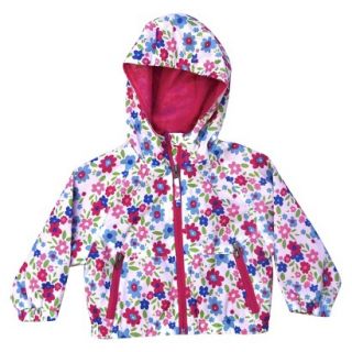 Pink Platinum Infant Toddler Girls Floral Windbreaker Jacket   White 4T