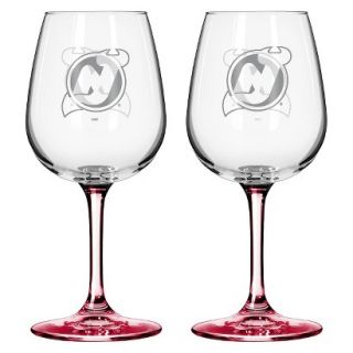Boelter Brands NHL 2 Pack New Jersey Devils Wine Glass   12 oz