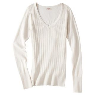 Mossimo Supply Co. Juniors Pointelle Sweater   White XXL(19)