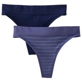Gilligan & OMalley Womens 2 Pack Seamless Thong   Admiral Blue L