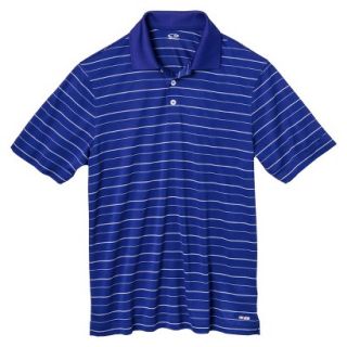 Mens Golf Polo Stripe   Athens Blue M