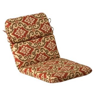 Outdoor Chair Cushion   Tan/Orange Geometric