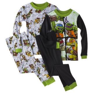 Teenage Mutant Ninja Turtles Boys 4 Piece Pajama Set   Green 8