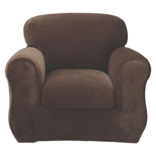 Sure Fit Stretch Pique 3 Pc Chair Slipcover   Chocolate