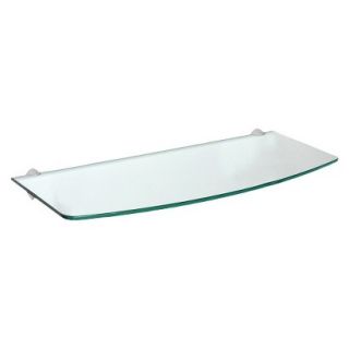 Wall Shelf Convex Clear Glass Shelf With Silver Splash Supports   23.5