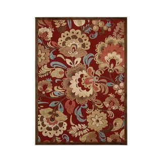 Nourison Hastings Hand Carved Floral Rectangular Rugs, Red