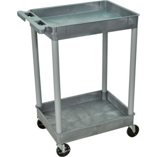 Luxor Tub Cart   2 Shelf, Gray, 400 Lb. Capacity, Model STC11 G
