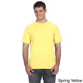 Anvil Anvil Mens Ringspun Pre shrunk Cotton T shirt Yellow Size XXL
