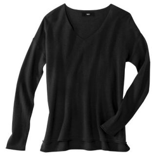 Mossimo Womens V Neck Pullover Sweater   Black L