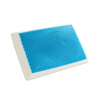 Comfort Revolution Bubble Gel Memory Foam Pillow, Blue/White