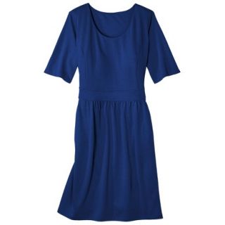 Merona Womens Plus Size Elbow Sleeve Ponte Dress   Blue 2