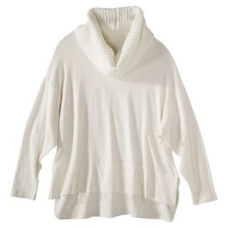 labworks Womens Plus Size Cowl Neck Pullover   White 1