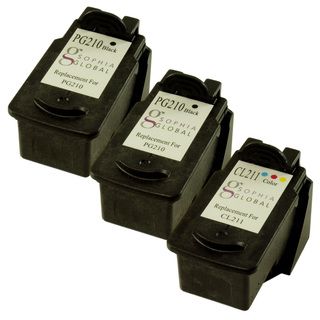 Sophia Global Remanufactured Canon Pg 210 Cl 211 3 piece Ink Cartridge Replacement Set