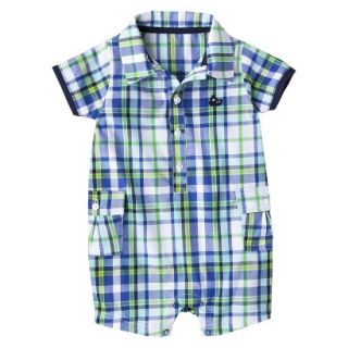Just One YouMade by Carters Newborn Boys Plaid Romper   Boat Blue/White 3 M