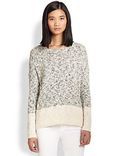Vince Marled Colorblock Sweater   Cream