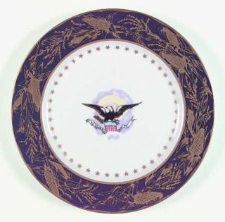 Woodmere Benjamin Harrison Dinner Plate, Fine China Dinnerware   White House,Gol