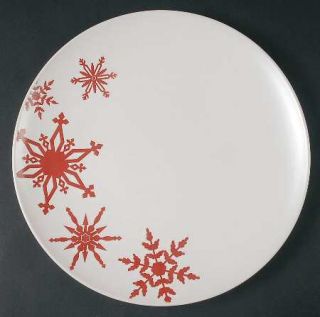 Pfaltzgraff Snowflake Red Dinner Plate, Fine China Dinnerware   Embossed Red Sno