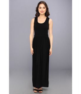 Calvin Klein Pleated Maxi Dress Womens Dress (Black)