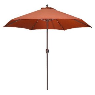 9 Lighted Patio Market Umbrella   Rust