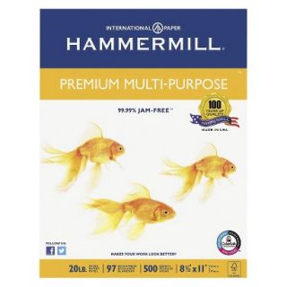 Hammermill Premium Multipurpose Paper, 20 lb   White (5000 Per Carton)