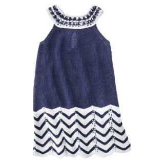 Infant Toddler Girls Sleeveless Knit Dress   Navy 12 M