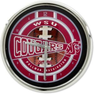 Washington State Cougars Chrome Clock