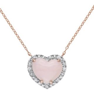 Womens Pink Heart Pendant Necklace   Pink