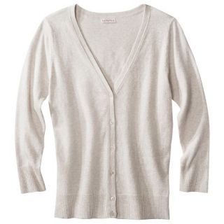 Merona Petites 3/4 Sleeve V Neck Cardigan Sweater   Oatmeal XLP
