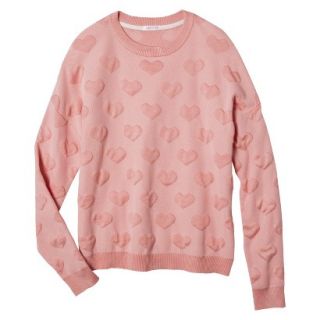 Xhilaration Juniors Textured Sweater   Coral L