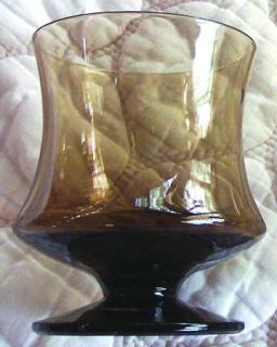 Seneca Fashionables Brown Low Water Goblet   Stem #1974, Smooth Stem, Brown