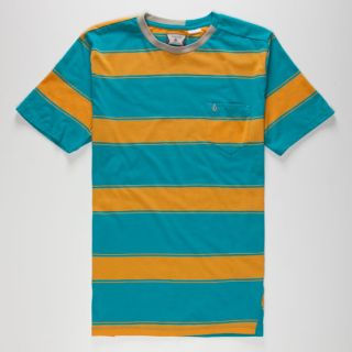 Square Crew Mens Pocket Tee Turquoise Combo In Sizes Small, Medium, Larg